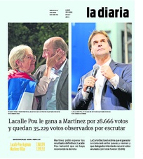 Tapa de la diaria del lunes 25 de noviembre de 2019