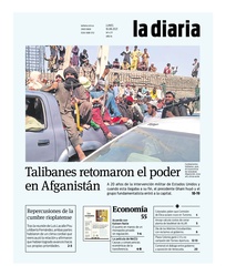 Tapa de la diaria del lunes 16 de agosto de 2021