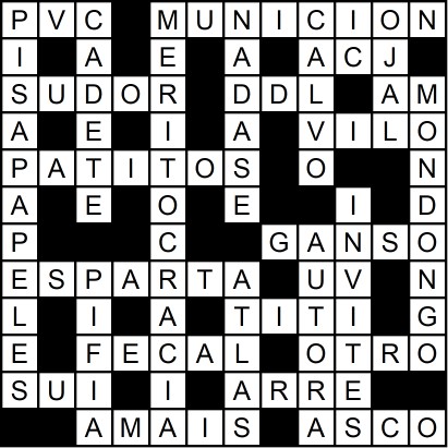 Solución del crucigrama del Jueves 29 jun.