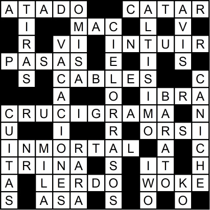 Solución del crucigrama del Viernes 30 jun.