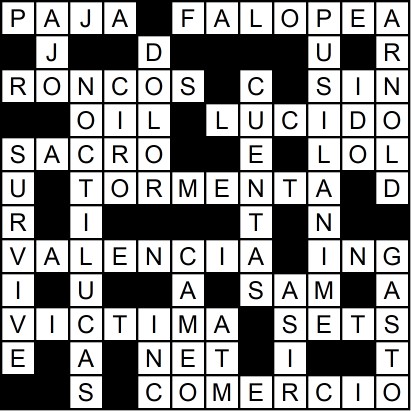 Solución del crucigrama del Martes 4 jul.