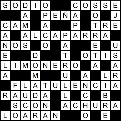 Solución del crucigrama del Viernes 21 jul.