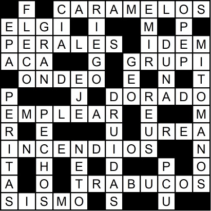 Solución del crucigrama del Miércoles 26 jul.