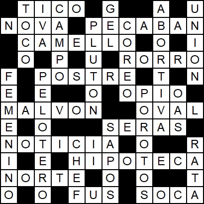 Solución del crucigrama del Viernes 28 jul.