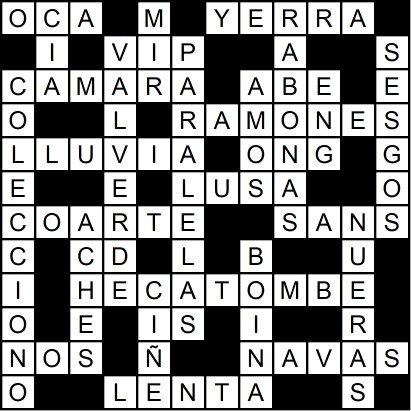 Solución del crucigrama del Miércoles 13 sep.