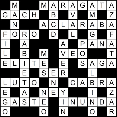 Solución del crucigrama del Martes 6 may.