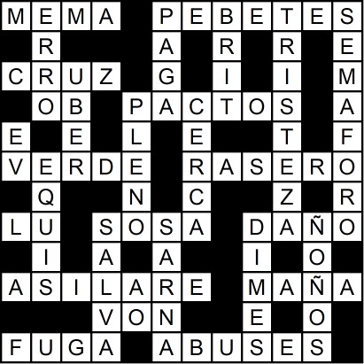 Solución del crucigrama del Miércoles 21 may.