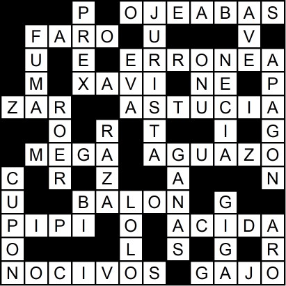 Solución del crucigrama del Jueves 29 may.