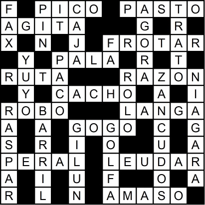Solución del crucigrama del Lunes 2 jun.