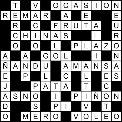 Solución del crucigrama del Miércoles 4 jun.