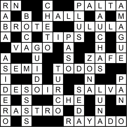 Solución del crucigrama del Viernes 6 jun.