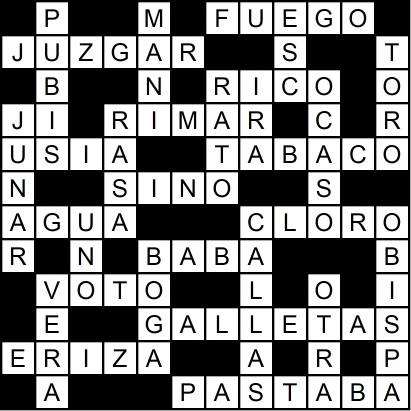 Solución del crucigrama del Miércoles 11 jun.
