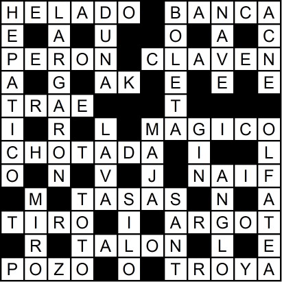 Solución del crucigrama del Jueves 12 jun.