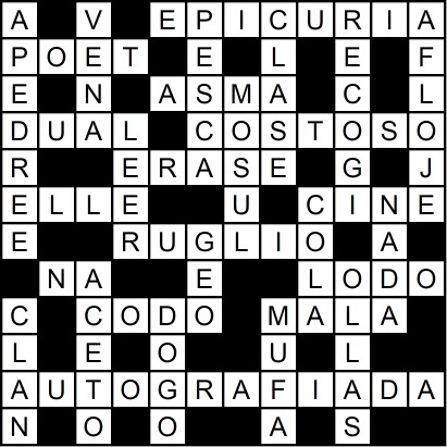 Solución del crucigrama del Lunes 23 jun.