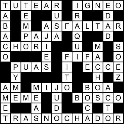 Solución del crucigrama del Martes 8 jul.