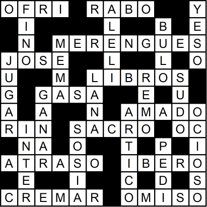 Solución del crucigrama del Miércoles 9 jul.