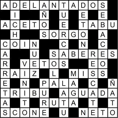Solución del crucigrama del Viernes 18 jul.