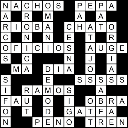 Solución del crucigrama del Lunes 28 jul.