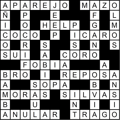 Solución del crucigrama del Martes 29 jul.