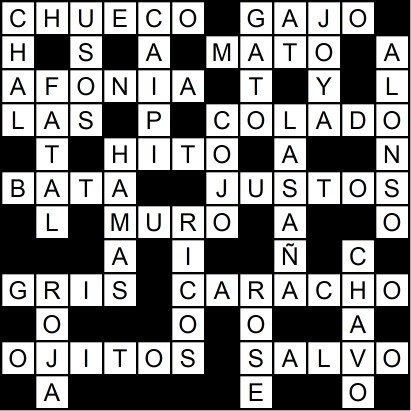 Solución del crucigrama del Miércoles 6 ago.