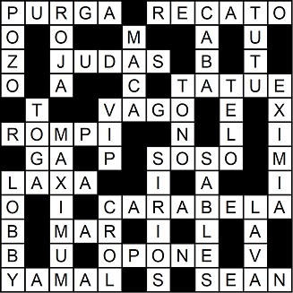 Solución del crucigrama del Miércoles 13 ago.