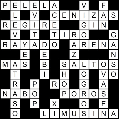 Solución del crucigrama del Lunes 18 ago.