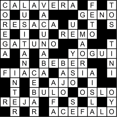 Solución del crucigrama del Viernes 19 sep.