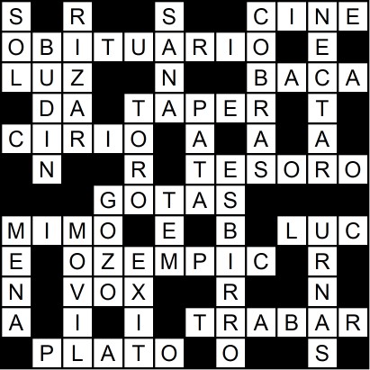 Solución del crucigrama del Lunes 20 oct.