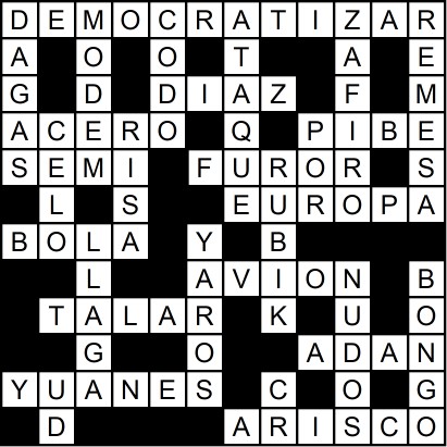 Solución del crucigrama del Martes 28 oct.