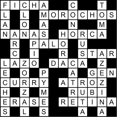 Solución del crucigrama del Viernes 31 oct.