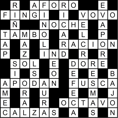 Solución del crucigrama del Lunes 3 nov.