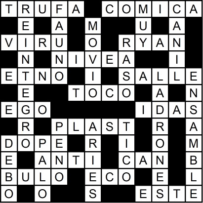 Solución del crucigrama del Martes 4 nov.