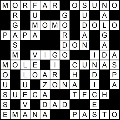 Solución del crucigrama del Miércoles 5 nov.