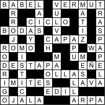Solución del crucigrama del Viernes 7 nov.