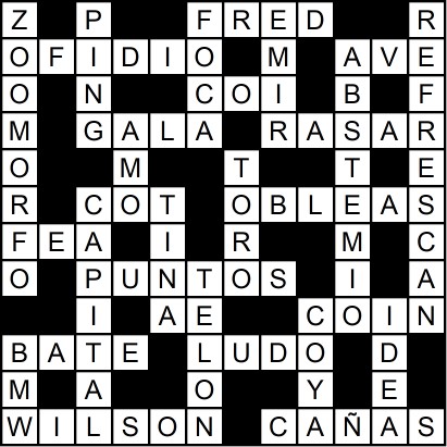 Solución del crucigrama del Lunes 10 nov.