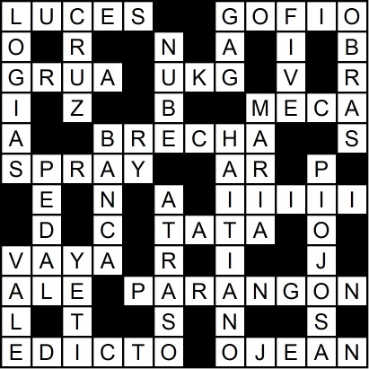 Solución del crucigrama del Viernes 21 nov.