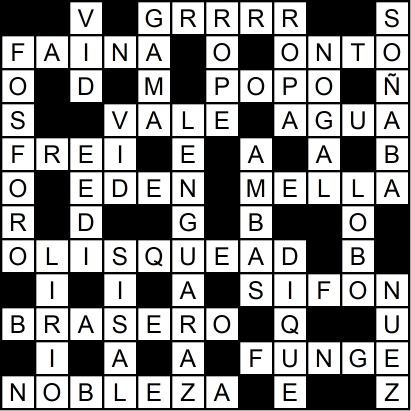 Solución del crucigrama del Martes 25 nov.