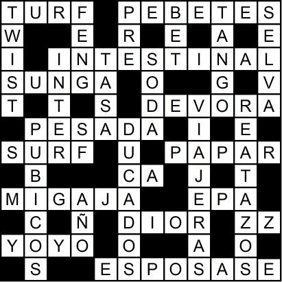 Solución del crucigrama del Miércoles 26 nov.