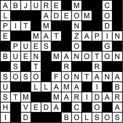 Solución del crucigrama del Jueves 27 nov.