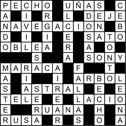 Solución del crucigrama del Viernes 28 nov.