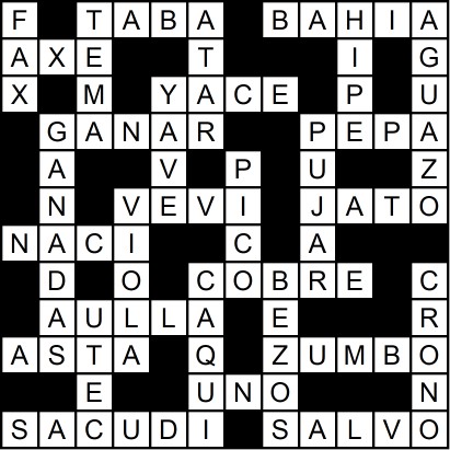 Solución del crucigrama del Martes 2 dic.