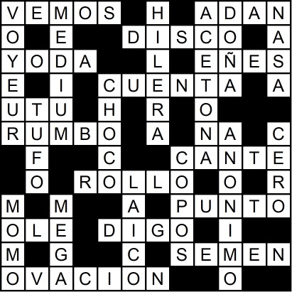 Solución del crucigrama del Miércoles 3 dic.