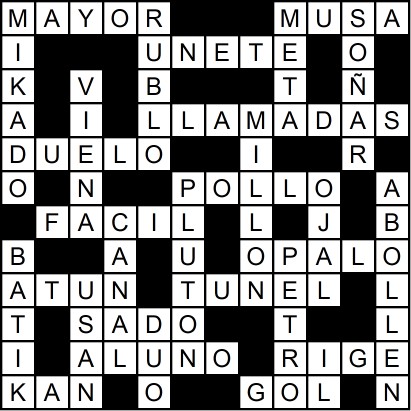 Solución del crucigrama del Jueves 4 dic.