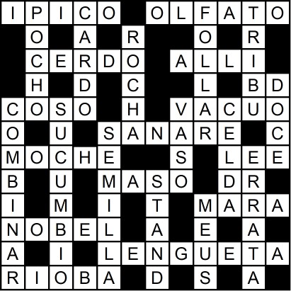 Solución del crucigrama del Viernes 5 dic.