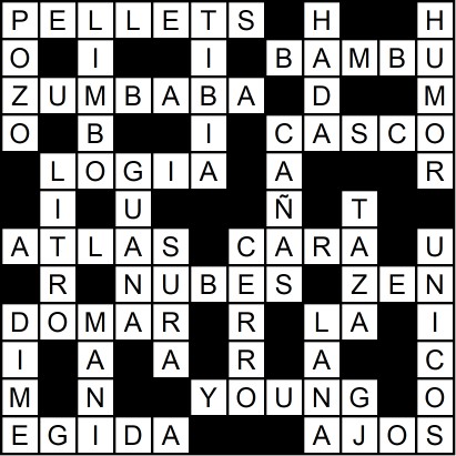 Solución del crucigrama del Lunes 8 dic.