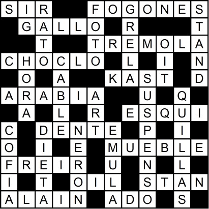 Solución del crucigrama del Miércoles 17 dic.