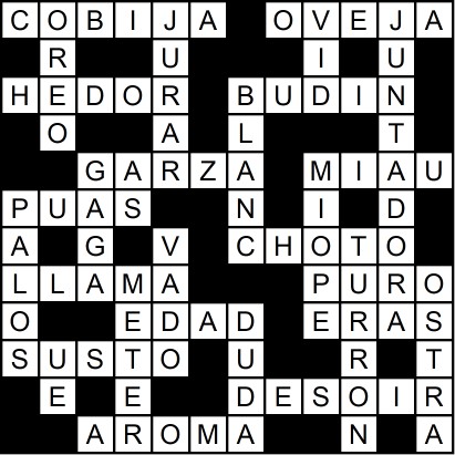 Solución del crucigrama del Jueves 18 dic.