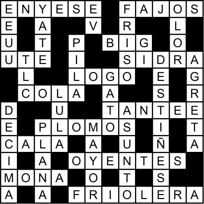 Solución del crucigrama del Martes 23 dic.