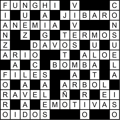 Solución del crucigrama del Miércoles 24 dic.