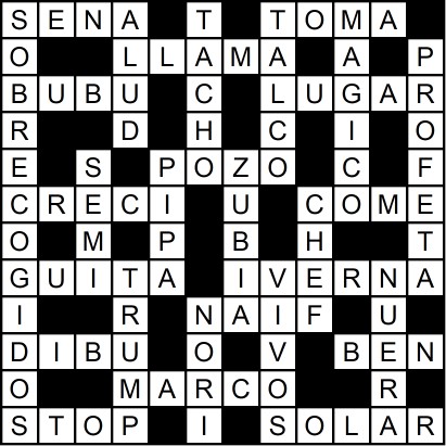 Solución del crucigrama del Martes 6 ene.